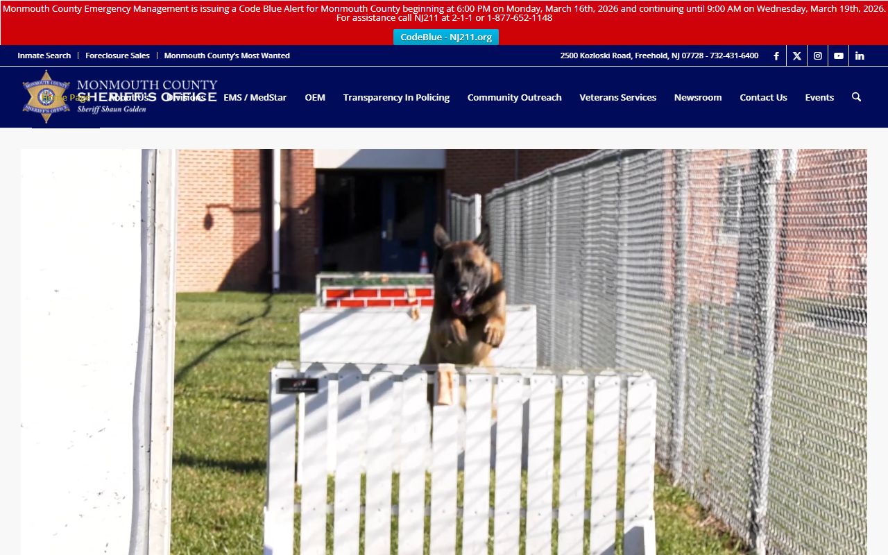 Monmouth County Sheriff booking reports resource